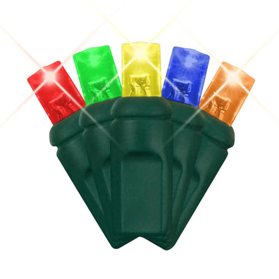 LED Mini Lights 5MM Multicolor Soft Twinkle Green Wire - 6