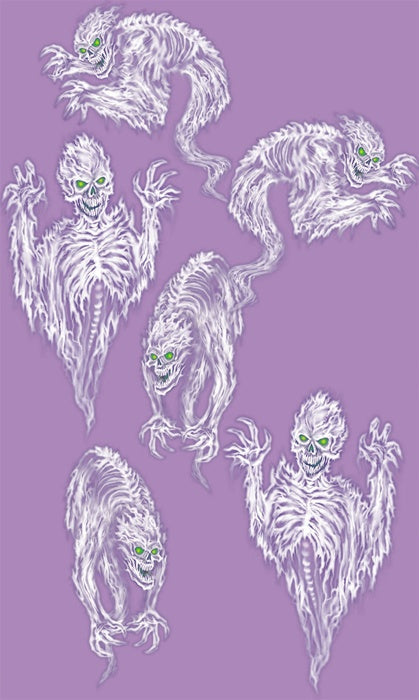 Scary Spirit Props 31in - 39in Printed on Clear Plastic