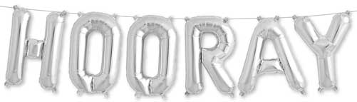 NorthStar 16" Hooray Sign Silver Balloon