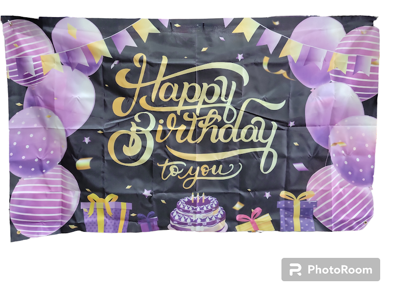 Happy Birthday Purple Balloons Banner