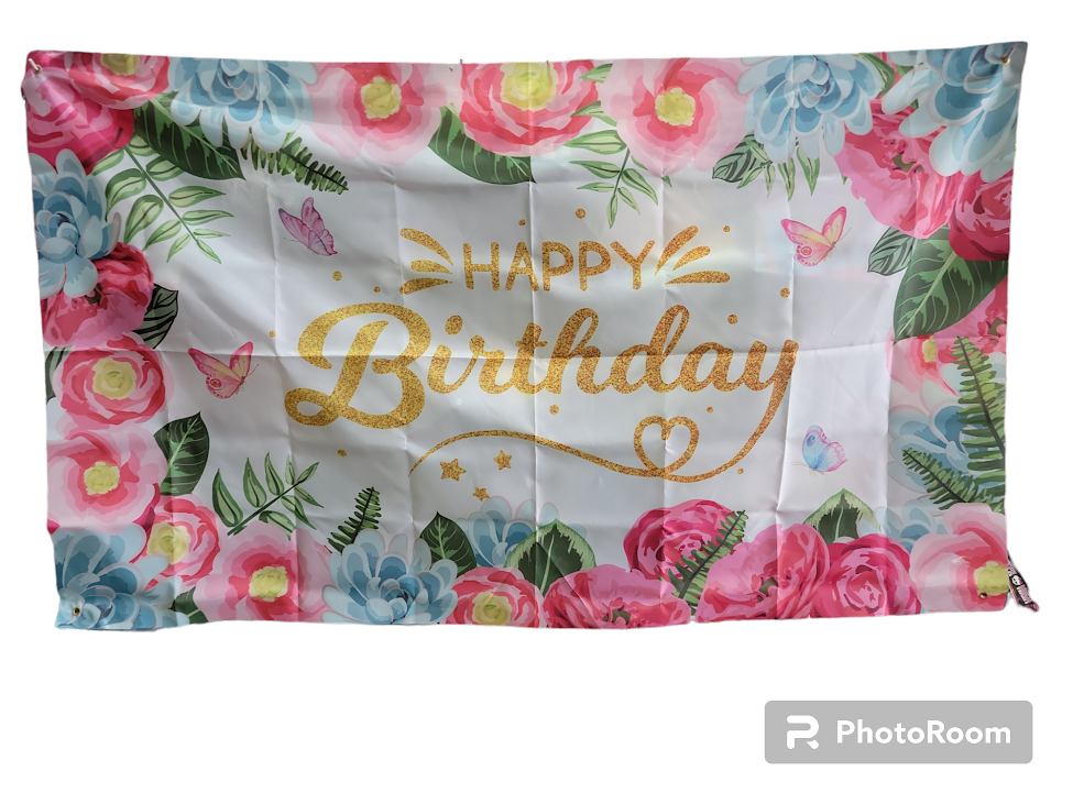 Happy Birthdays Roses Banner