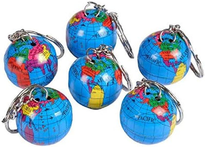 1" Keychain - Globe (12ct) - Premium Party Distribution