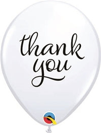 11in Simply THANK YOU on White - Latex (50ct) 2-sided print