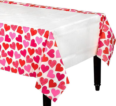 102" Table Cover - Vibrant Hearts - Amscan - Premium Party Distribution