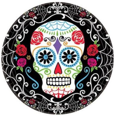 10.25" Paper Plates - Day of the Dead (18ct) - Premium Party Distribution