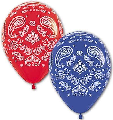 11' Bandana Assorted Red & Royal Blue (50ct) - Sempertex - Premium Party Distribution