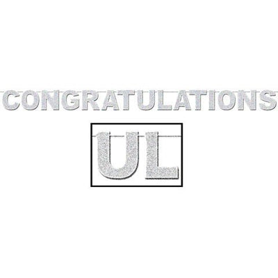 11' Banner - Glittered Congratulations - Premium Party Distribution