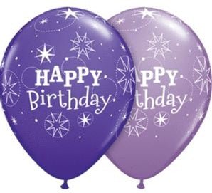 11" Birthday Sparkle - A - Round Assorted (50ct) - Qualatex - Premium Party Distribution