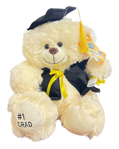11" Congrats Grad! Teddy Bear with Black Cap 1ct - Premium Party Distribution