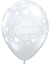 11" Just Married Hearts (50ct) - Qualatex - Premium Party Distribution