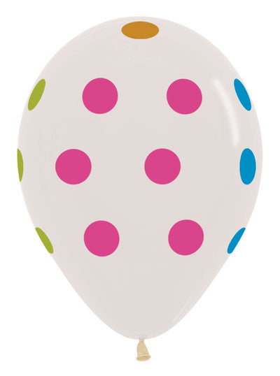 11" Neon Polka Dots on Crystal Clear - Premium Party Distribution