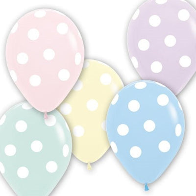 11" Pastel Matte Polka Dot Assorted (50ct) - Sempertex - Premium Party Distribution