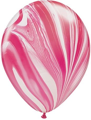 11" Red & White SuperAgate (25ct) - Qualatex - Premium Party Distribution