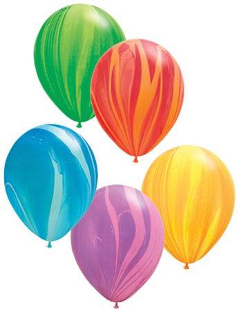 11" SuperAgate - Rainbow Assortment (100ct) - Qualatex - Premium Party Distribution