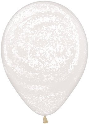 11” White/Clear Graffiti Frosty (50ct) - Sempertex - Premium Party Distribution