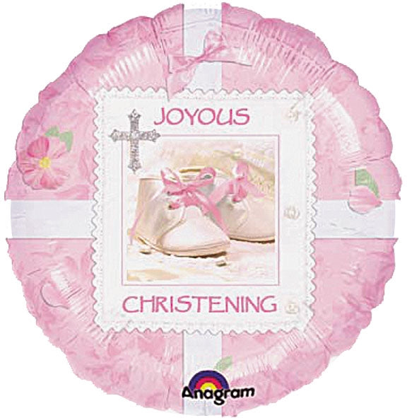 PINK Christening foil balloon