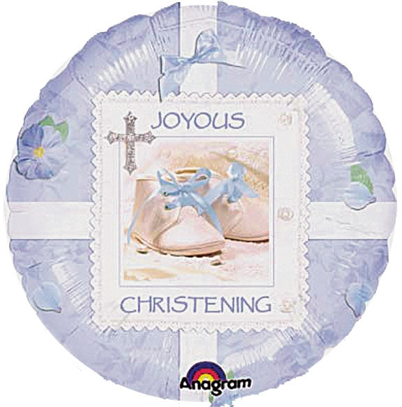 18in BLUE Christening - Foil Balloon