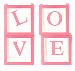 12" Clear Boxes - Love (Select Color) - Borosino - Premium Party Distribution