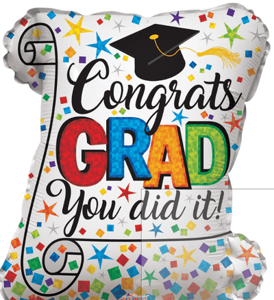 12" Congrats Grad Diploma Foil Balloon 100ct - ConverUSA - Premium Party Distribution