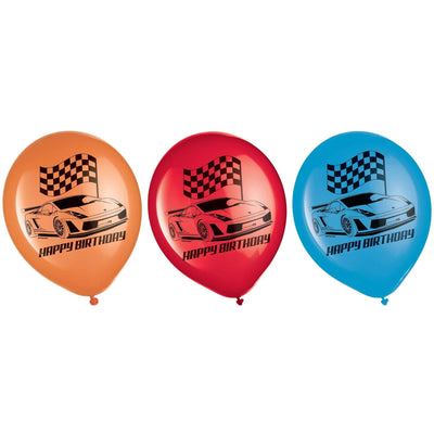 12” Hot Wheels Wild Racer Printed Latex Balloons 6ct - Premium Party Distribution