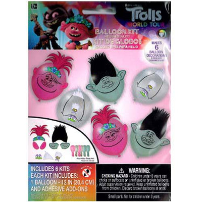 12" Trolls World Tour Latex Balloons (6 Count) - Amscan - Premium Party Distribution