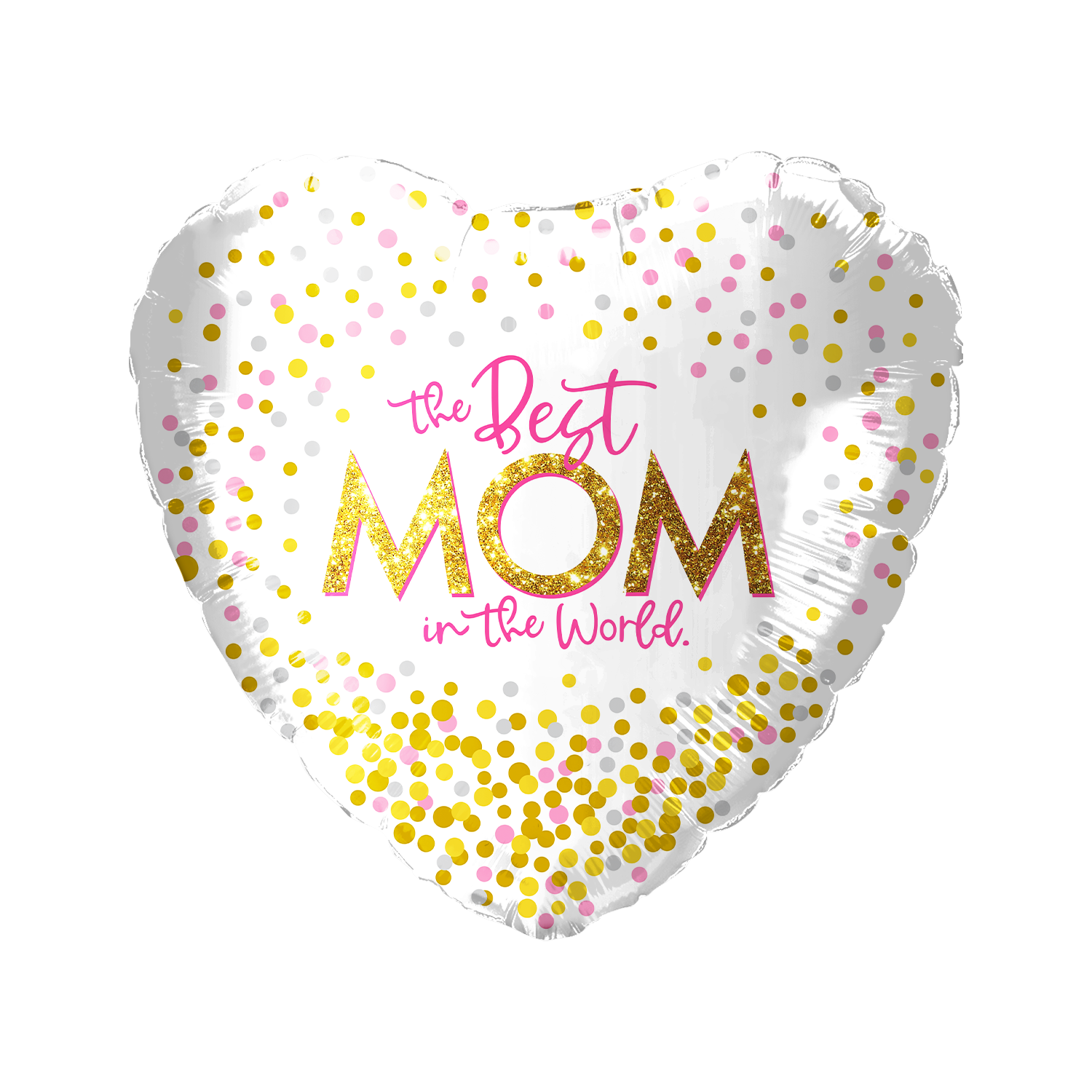 Party America 18" The Best Mom in the World Confetti Heart Balloon