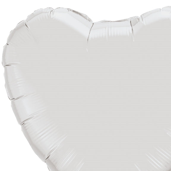 Qualatex 36 inch White Heart shaped foil balloon