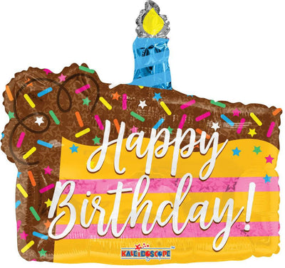 14" Happy Birthday Cake Slice - Premium Party Distribution