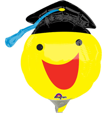 14" Happy Smiley Face Grad (10ct) - Anagram - Premium Party Distribution