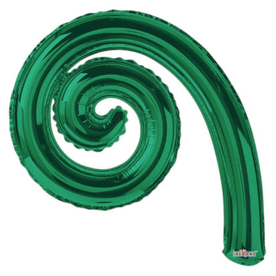 14" Kurly Spiral - Emerald Green (10ct) - Conver USA - Premium Party Distribution