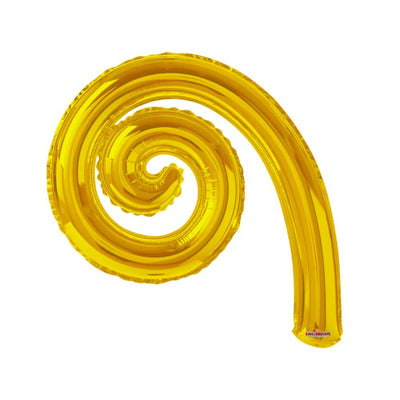 14" Kurly Spiral - Gold (10ct) - Conver USA - Premium Party Distribution