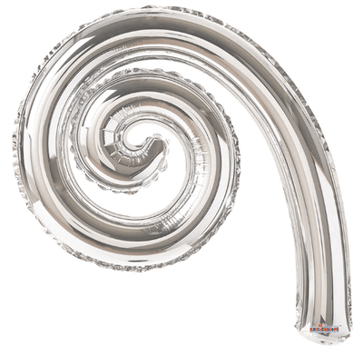 14" Kurly Spiral - Silver (10ct) - Conver USA - Premium Party Distribution