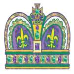 14" Mardi Gras Crown Cutout - Prismatic - Premium Party Distribution