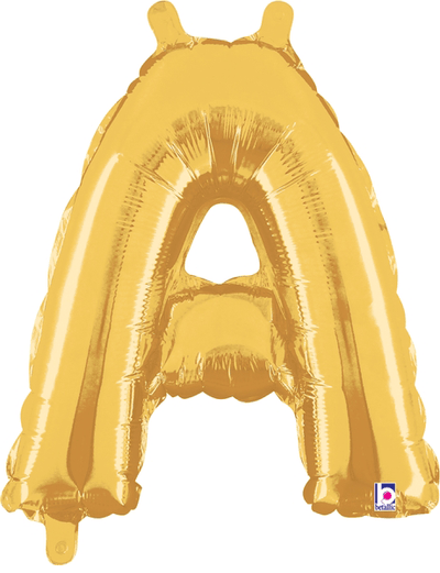 14" Megaloon Jr. Letter A - Gold (5ct) - Premium Party Distribution