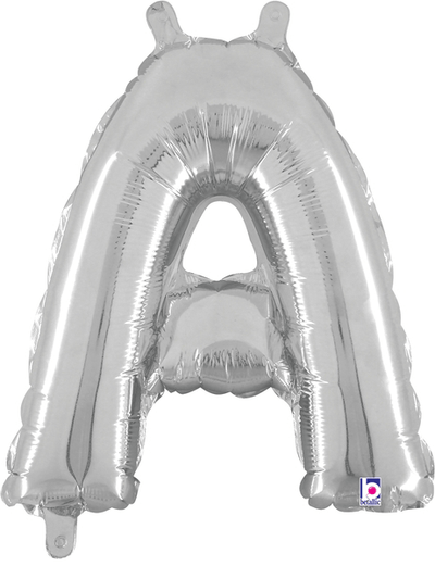 14" Megaloon Jr. Letter A - Silver (5ct) - Premium Party Distribution