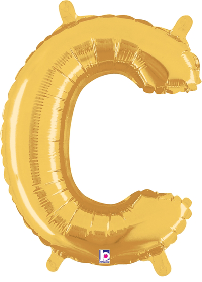 14" Megaloon Jr. Letter C - Gold (5ct) - Premium Party Distribution