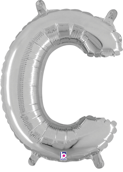 14" Megaloon Jr. Letter C - Silver (5ct) - Premium Party Distribution
