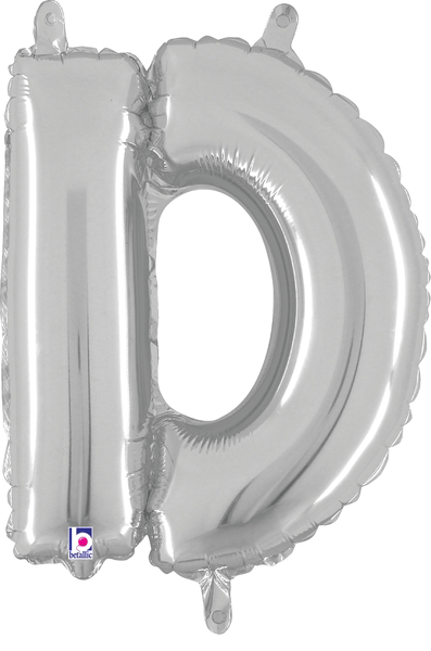 14" Megaloon Jr. Letter D - Silver (5ct) - Premium Party Distribution