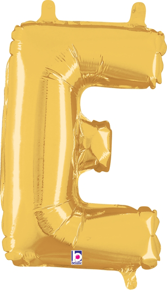 14" Megaloon Jr. Letter E - Gold (5ct) - Premium Party Distribution