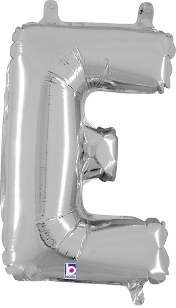 14" Megaloon Jr. Letter E - Silver (5ct) - Premium Party Distribution