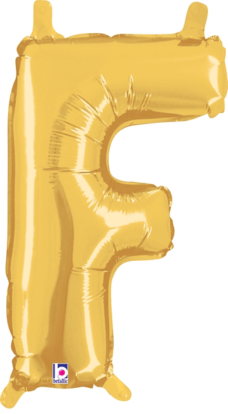 14" Megaloon Jr. Letter F - Gold (5ct) - Premium Party Distribution