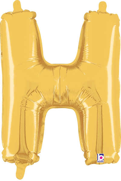 14" Megaloon Jr. Letter H - Gold (5ct) - Premium Party Distribution