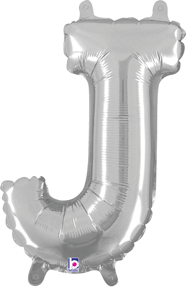 14" Megaloon Jr. Letter J - Silver (5ct) - Premium Party Distribution