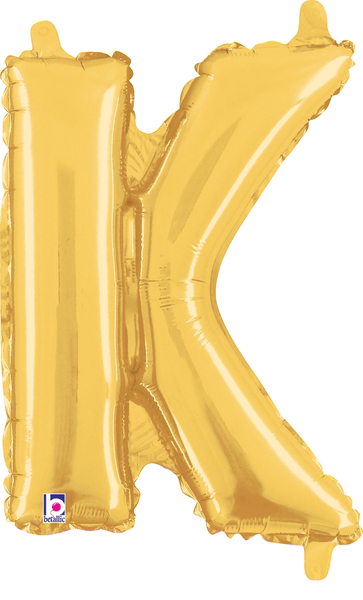 14" Megaloon Jr. Letter K - Gold (5ct) - Premium Party Distribution