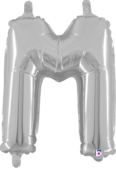 14" Megaloon Jr. Letter M - Silver (5ct) - Premium Party Distribution