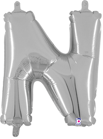 14" Megaloon Jr. Letter N - Silver (5ct) - Premium Party Distribution