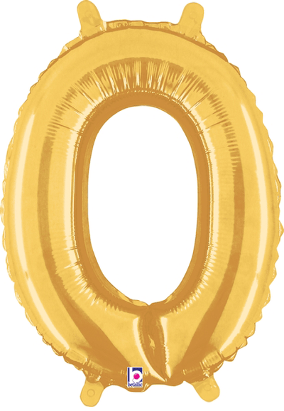 14" Megaloon Jr. Letter O - Gold (5ct) - Premium Party Distribution