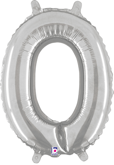 14" Megaloon Jr. Letter O - Silver (5ct) - Premium Party Distribution