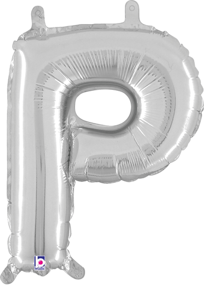 14" Megaloon Jr. Letter P - Silver (5ct) - Premium Party Distribution
