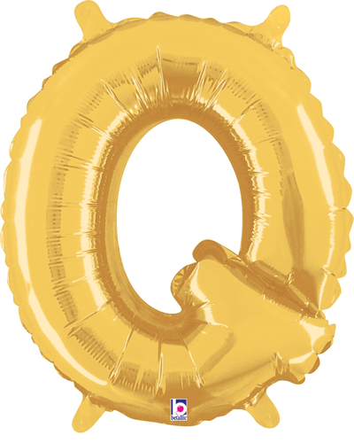 14" Megaloon Jr. Letter Q - Gold (5ct) - Premium Party Distribution